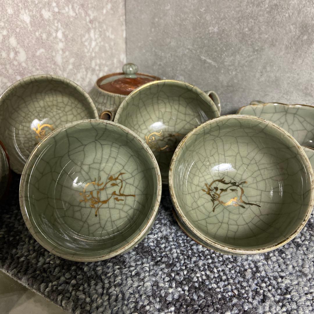 相馬焼　相馬幸山　相馬吉忠　茶器揃い　煎茶揃い　茶器セット　宝瓶　湯さまし　湯呑