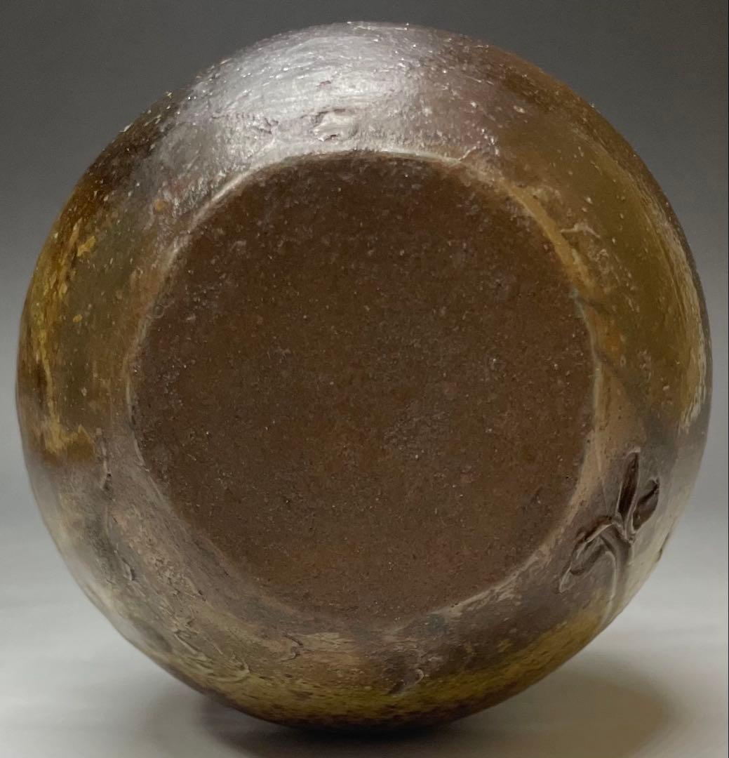 人間国宝　藤原啓　備前徳利　四方桟共箱　栞 　e18