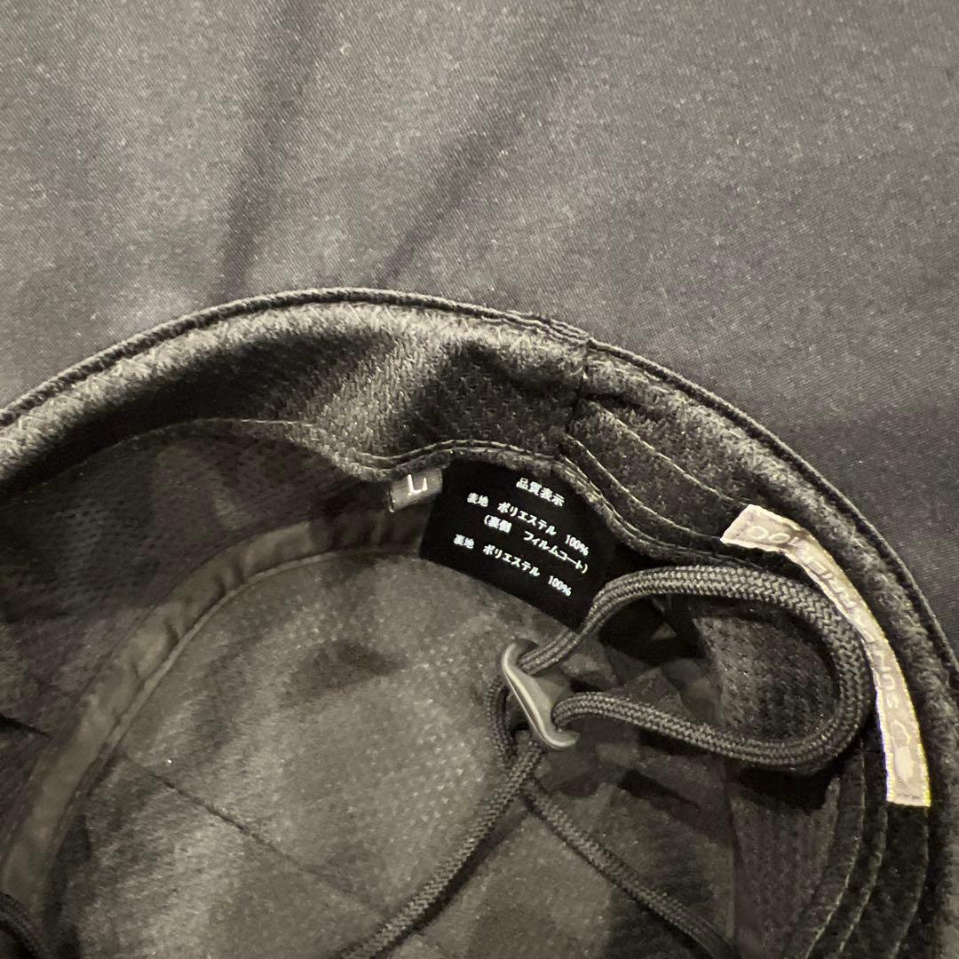 サンバリア100 ウィンドハット　ブラック　Lサイズ　紐付き