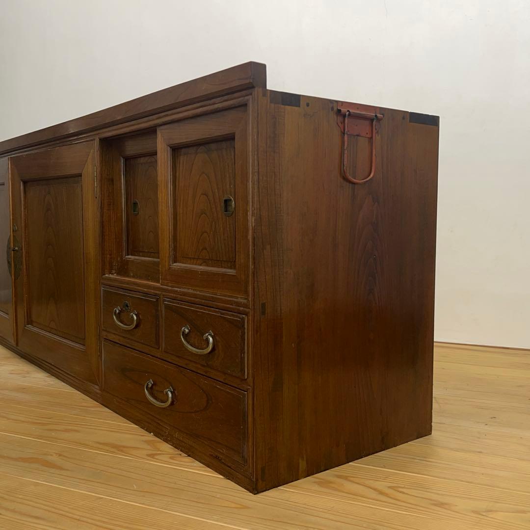 ローボード　棚　木製　M084　古道具　古家具　和家具　ビンテージ　アンティーク