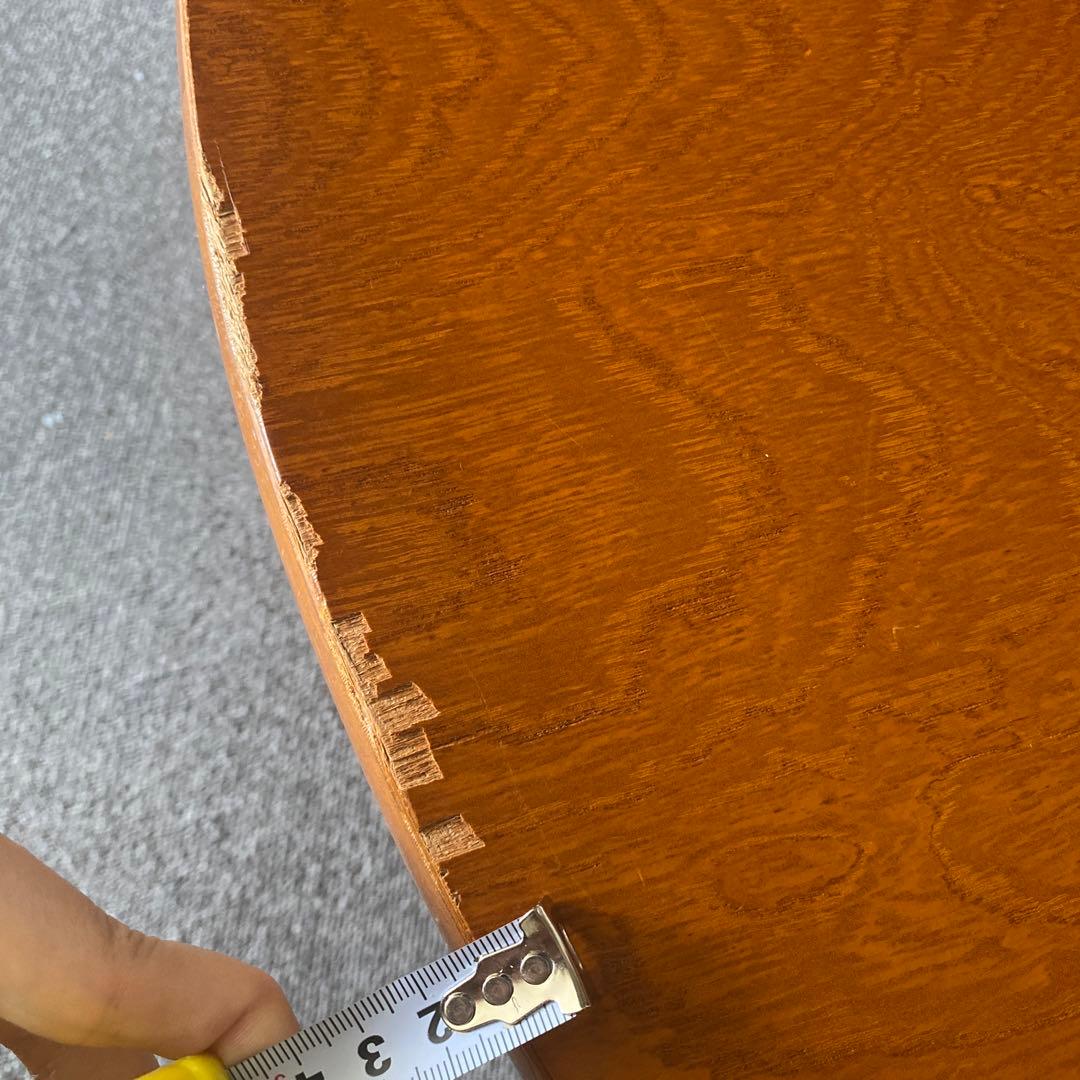 天然木　円形テーブル 約90cm ブラウン