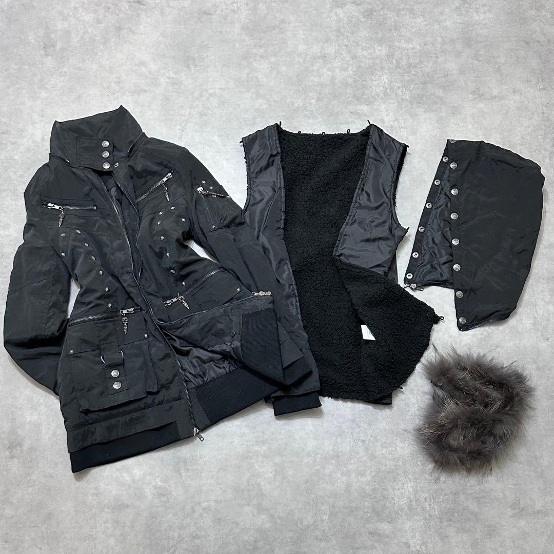 激レア【d.i.a】平成ギャルy2k　ファー付きモッズコート　グランジ　アウター