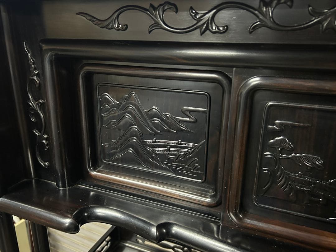 ☆GC209【中古品】 飾り棚　唐木 幅122cm