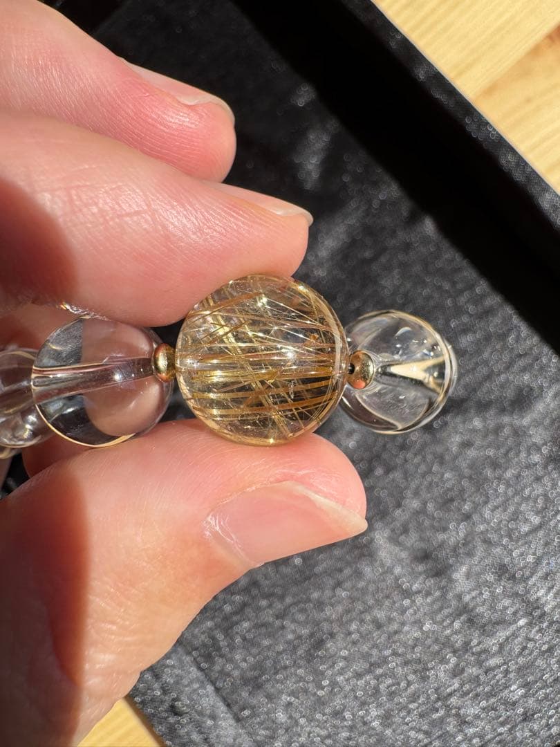 ⭐︎トップクオリティ⭐︎着色無しの本物⭐︎ゴールドルチル⭐︎ブレスレット⭐︎パワーストーン