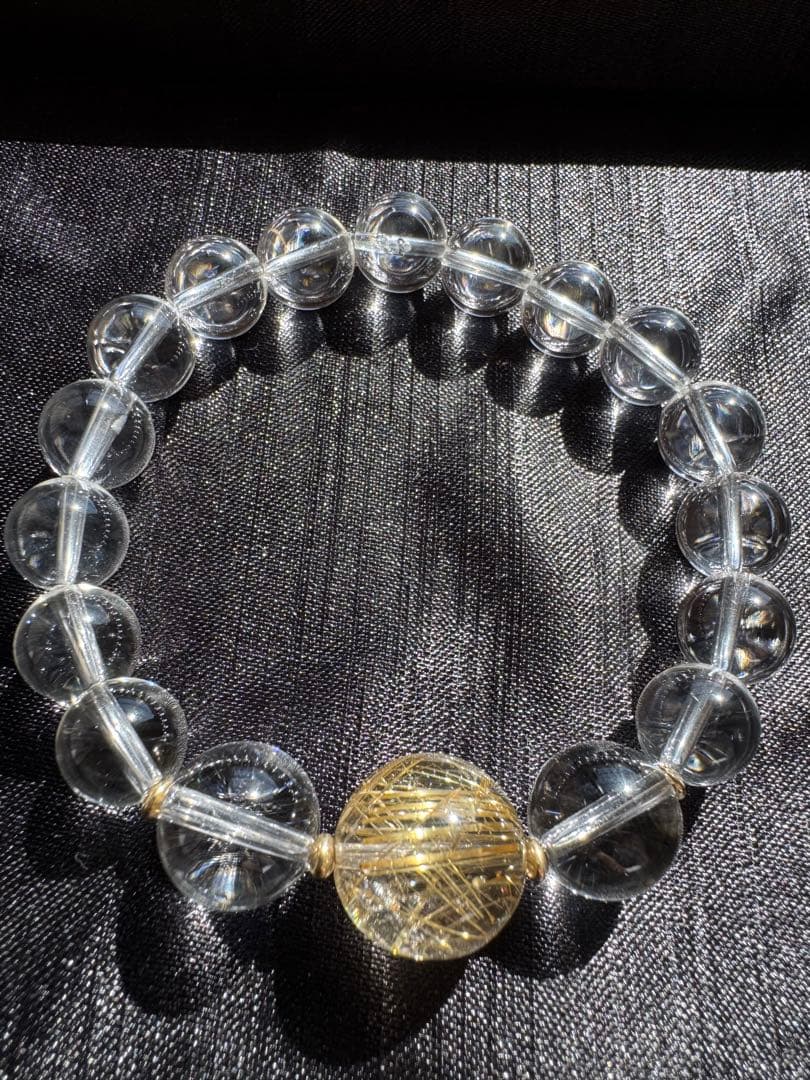 ⭐︎トップクオリティ⭐︎着色無しの本物⭐︎ゴールドルチル⭐︎ブレスレット⭐︎パワーストーン
