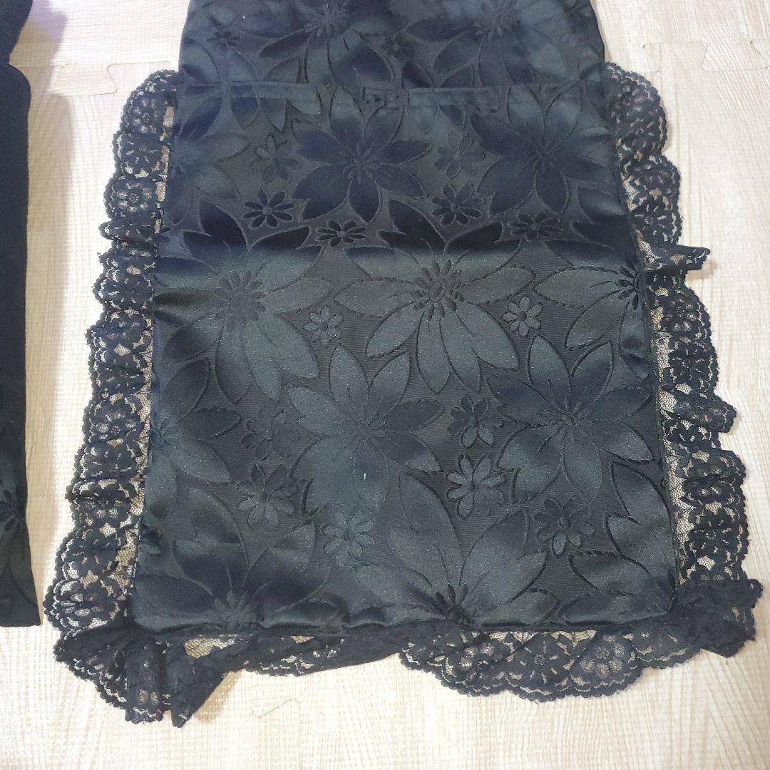 晴雨兼用 日傘 雨傘 専用バッグ付き ブラック 花柄 フリル 丸安洋傘