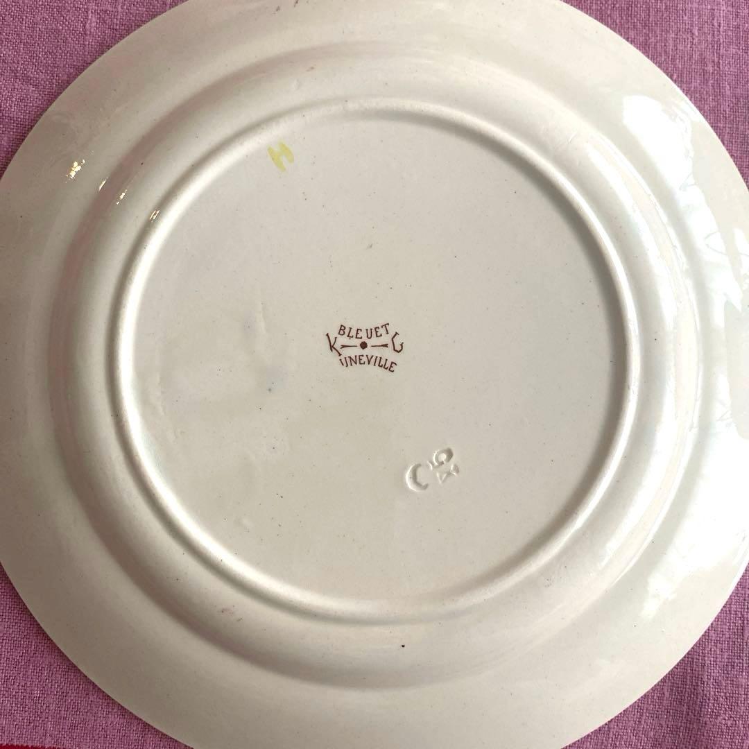 フランスアンティーク　LunevilleリュネヴィルBLEUET　矢車菊皿【C】