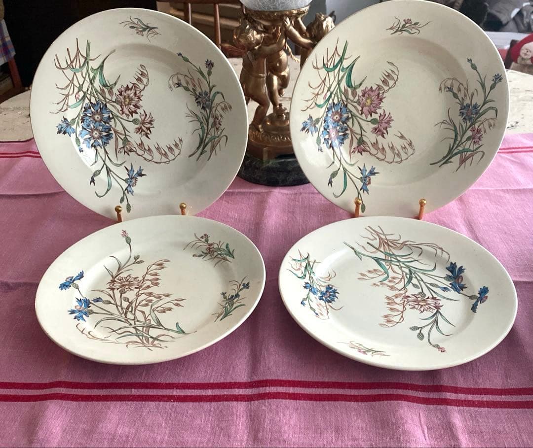 フランスアンティーク　LunevilleリュネヴィルBLEUET　矢車菊皿【C】