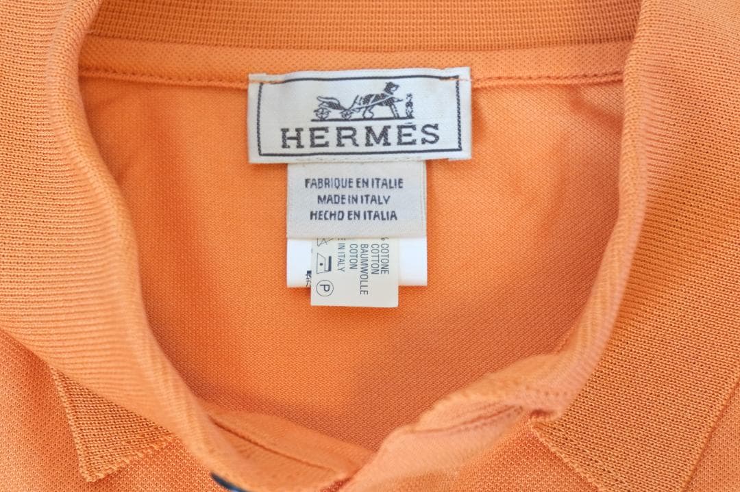 M340 HERMES ポロシャツ　Hロゴ　長袖　正規品 美品