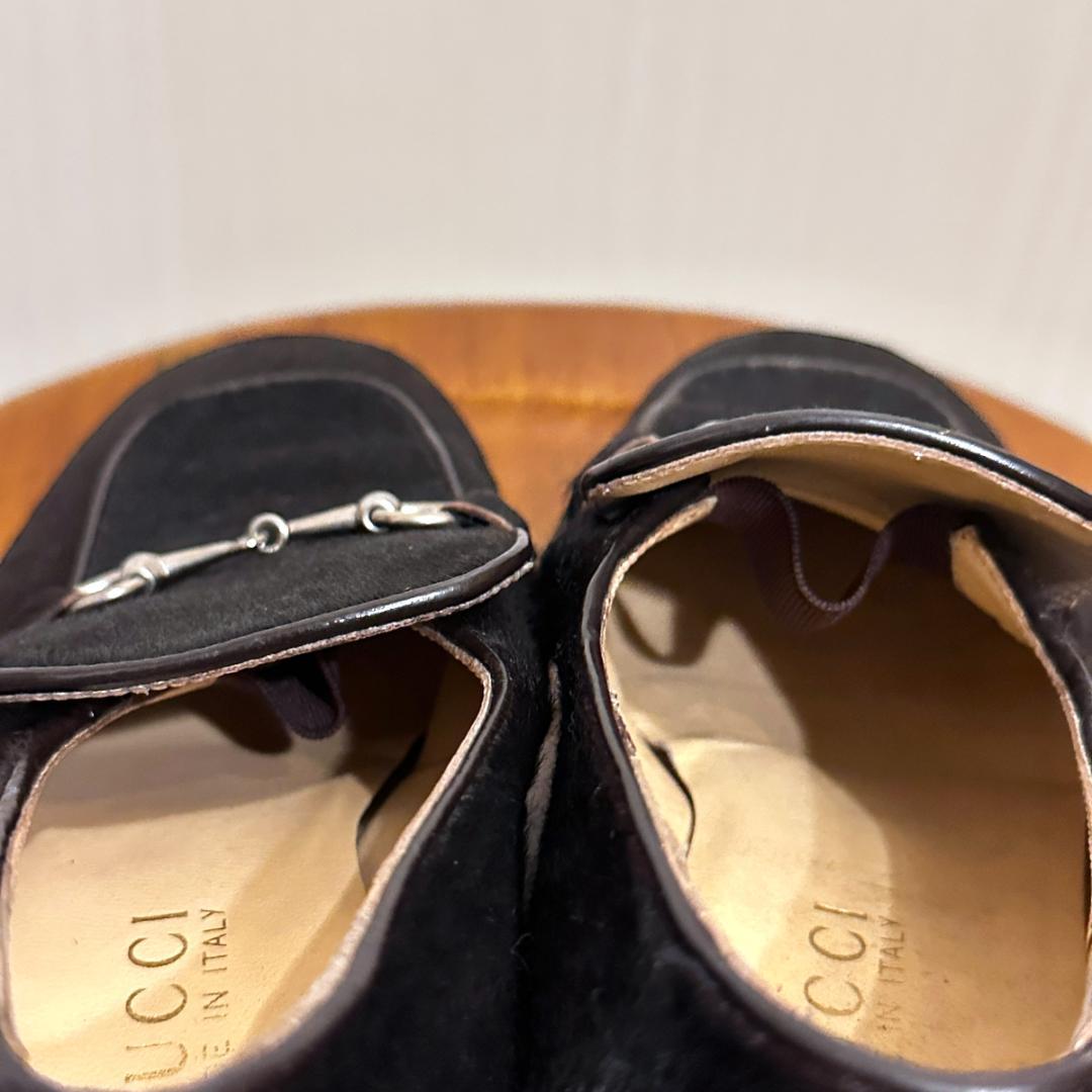 【GUCCI】ハラコ ローファー ブラウン サイズ6 / sh151