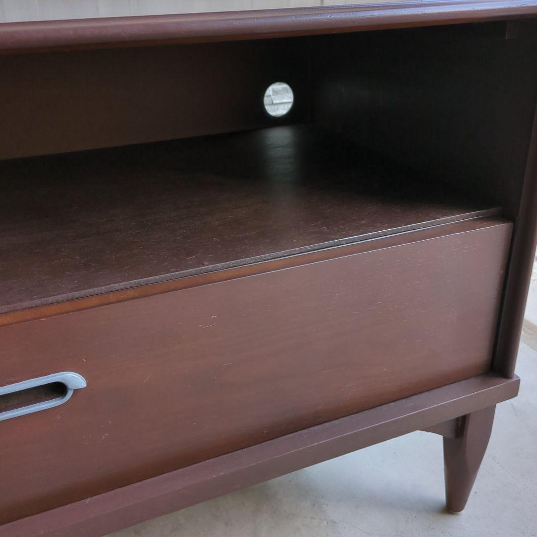 USヴィンテージ♦木製 テレビボード 米軍 ブラウン 60×102×48