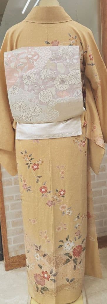 辻ケ花訪問着4点フルセット、 着物、袋帯、帯締め、帯揚げ