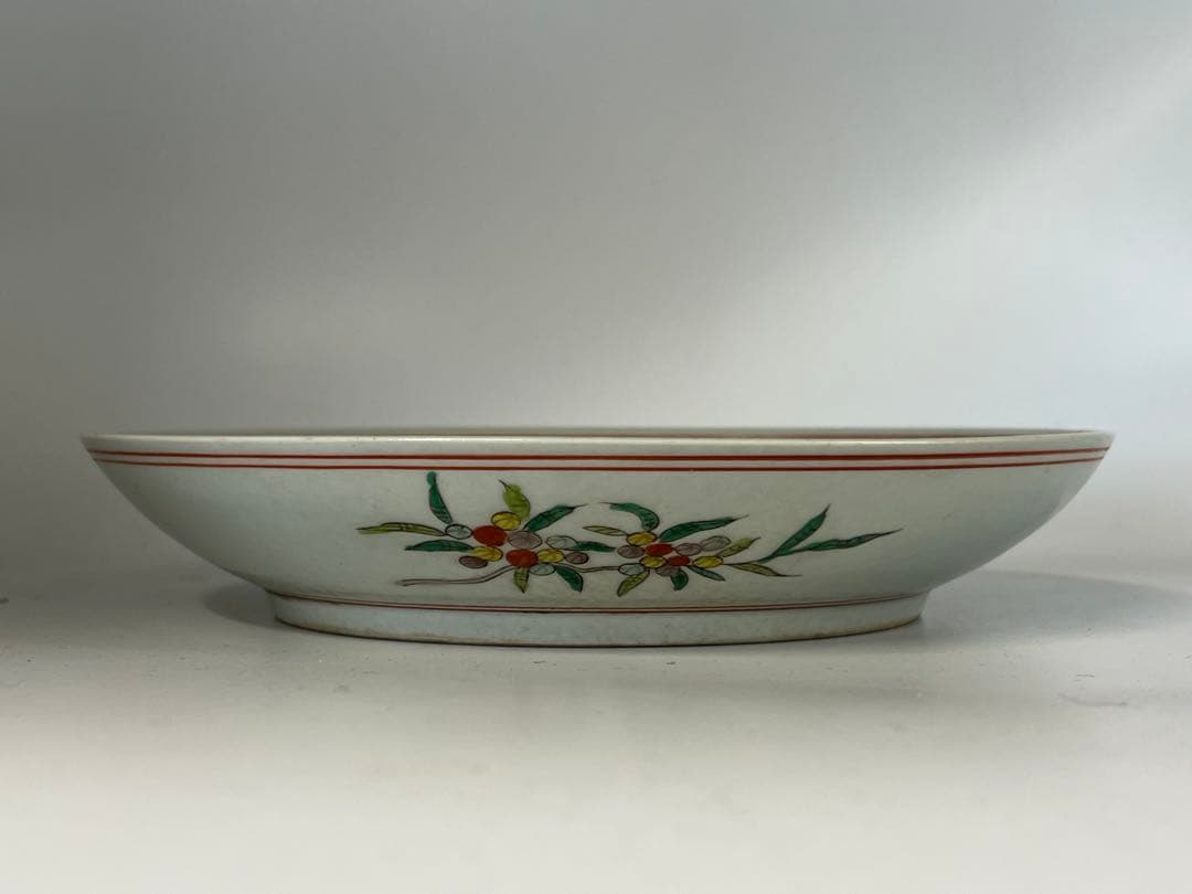 極上 古美術　五彩龍紋染付皿【大明萬歷製】在銘　西き04-4