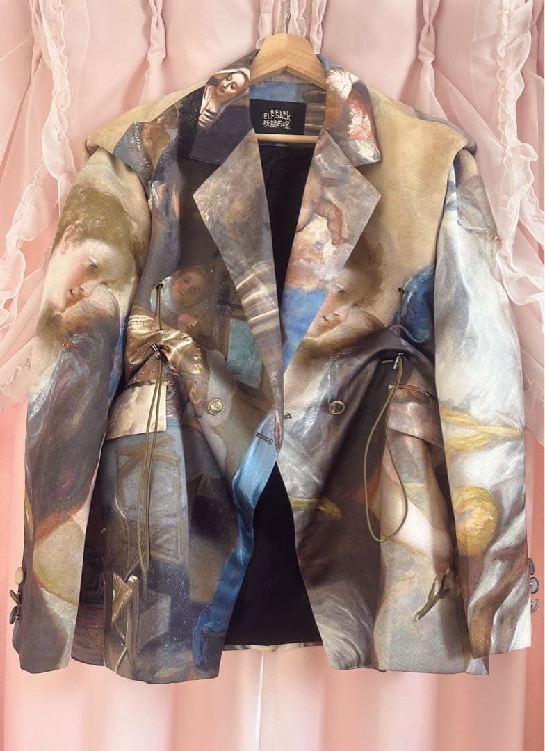 【美品】✨️ELF SACK 絵画デザインオーバーサイズジャケット ✨️