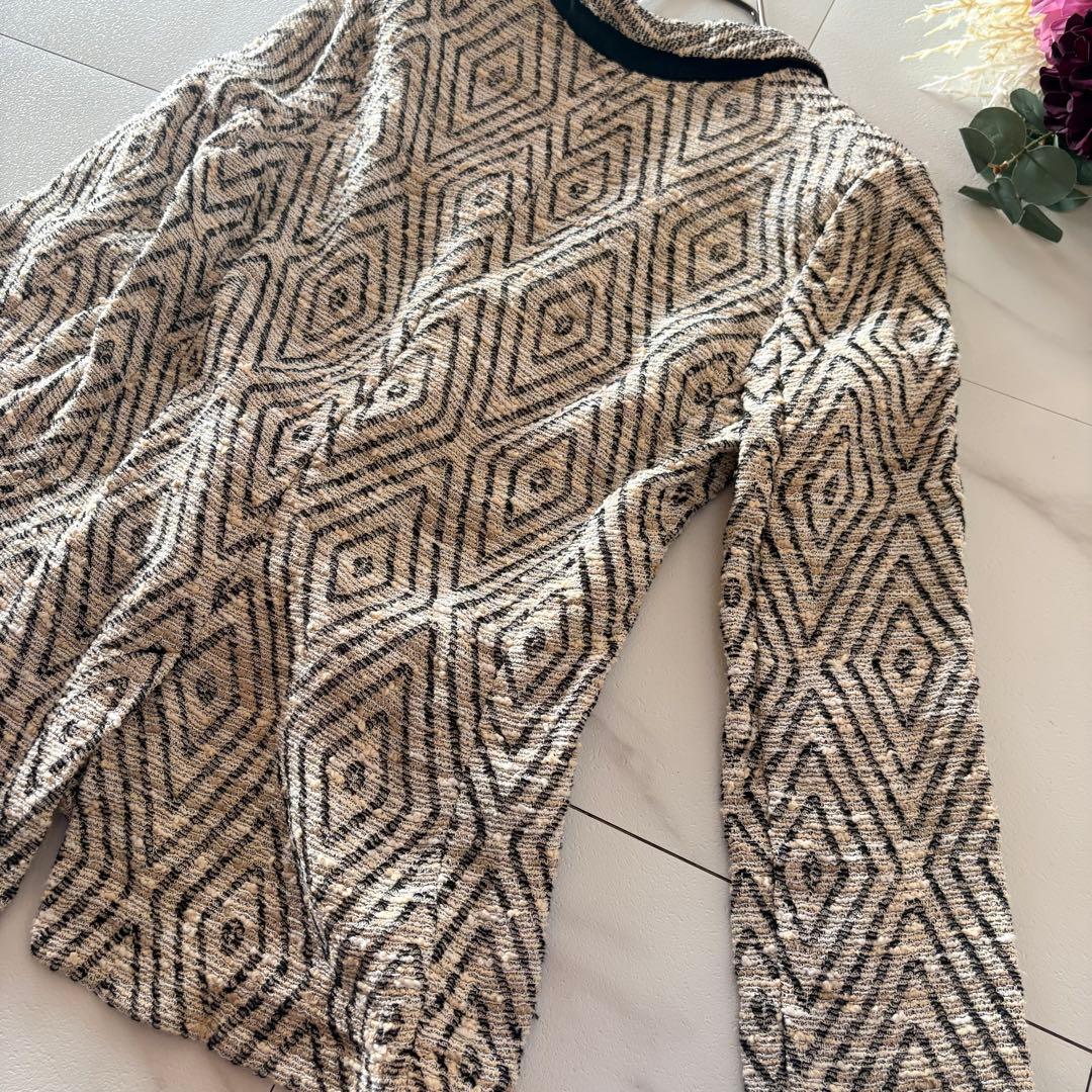 NO forte_forte テーラードジャケット　麻混合　春夏　ツイード