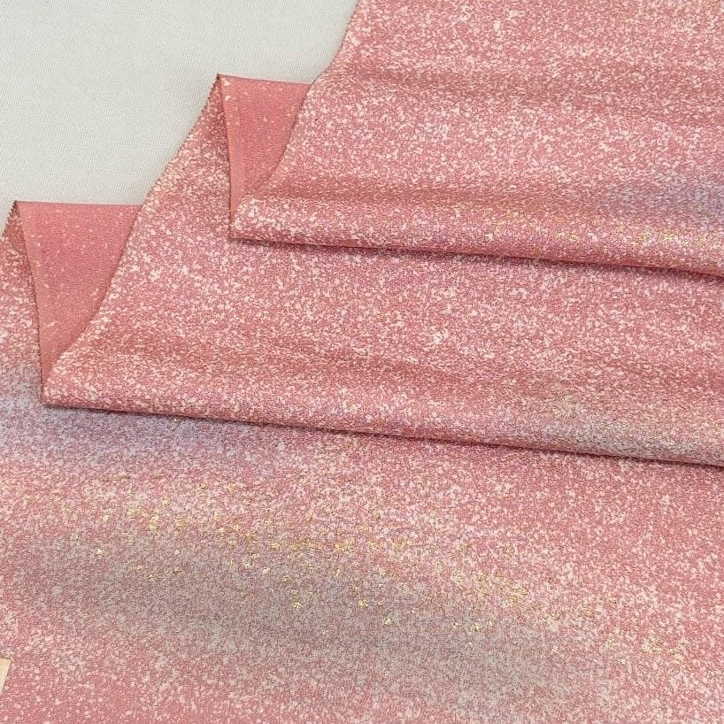 ゆりのはな　色無地着尺　寿光織　反物　着尺　ボカシ染め　金糸入り　正絹　B904