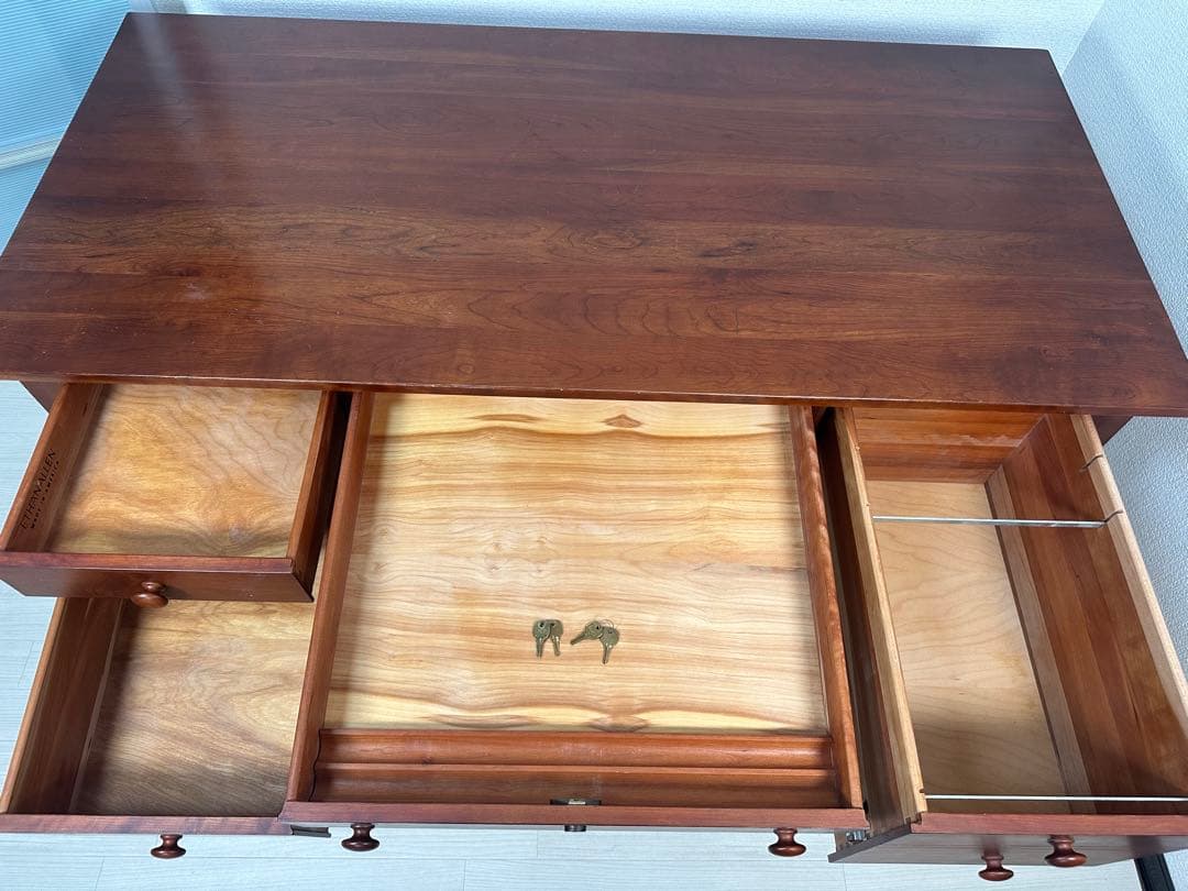 イーセンアーレン 書斎デスク 学習机 事務机 両袖デスク 勉強机 鍵付※iso※