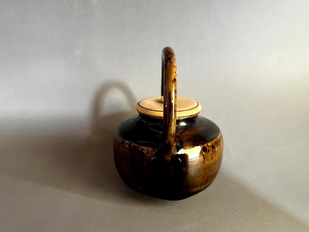 茶入■初代 森本陶谷 兵庫県無形文化財 丹波焼 丹波立杭焼 四滴茶入 時代骨董■