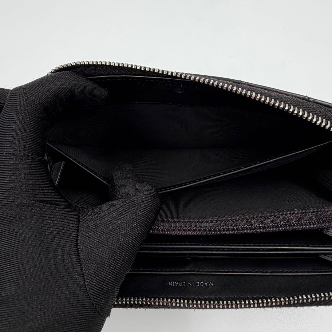【美品】シャネル 長財布 エナメル パテント マトラッセ ココマーク 黒 820
