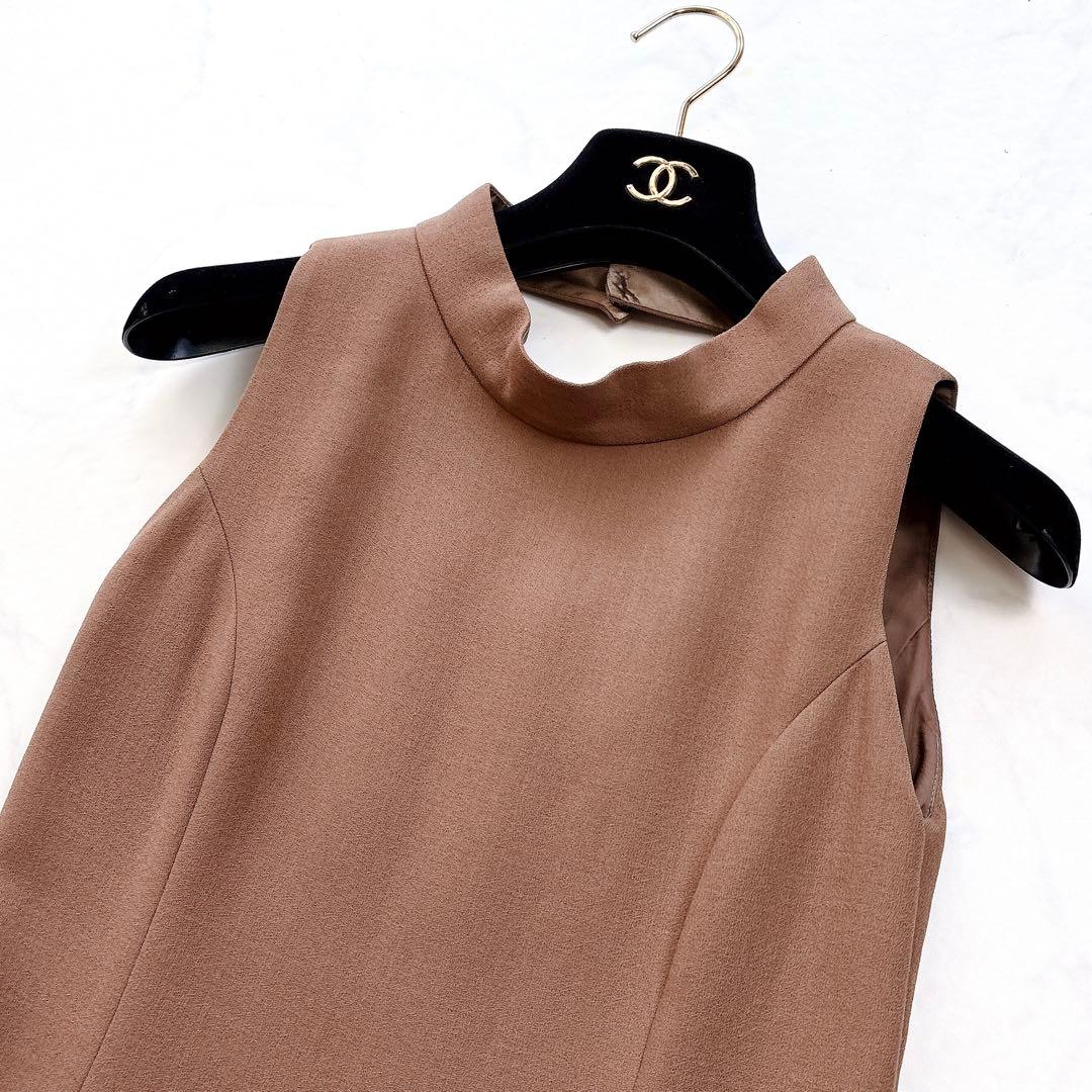 【FOXEY】クリーニング済　クリスタルラッフルドレス　ノースリーブワンピース