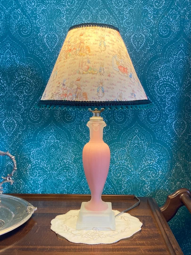 米国　アンティーク　アラジン　フロンズガラス　テーブルランプ