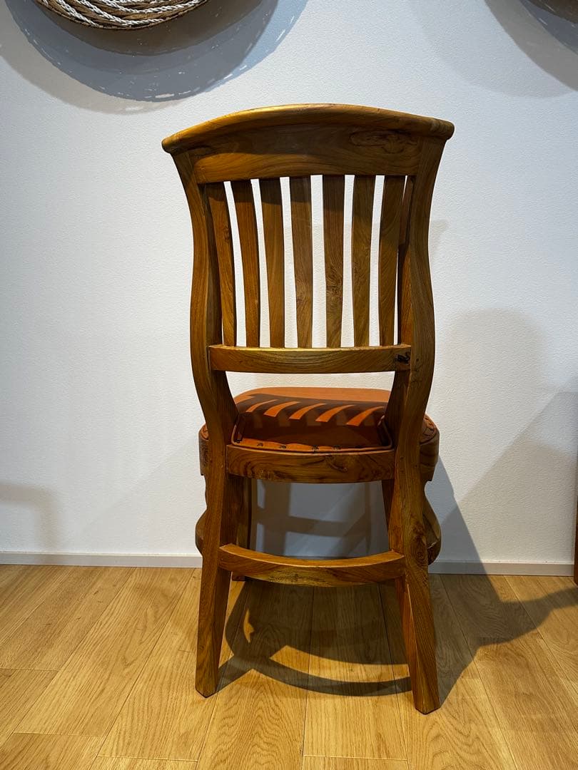 【大訳あり】チーク×レザーダイニングチェア　1脚　通常38,500円がなんと！