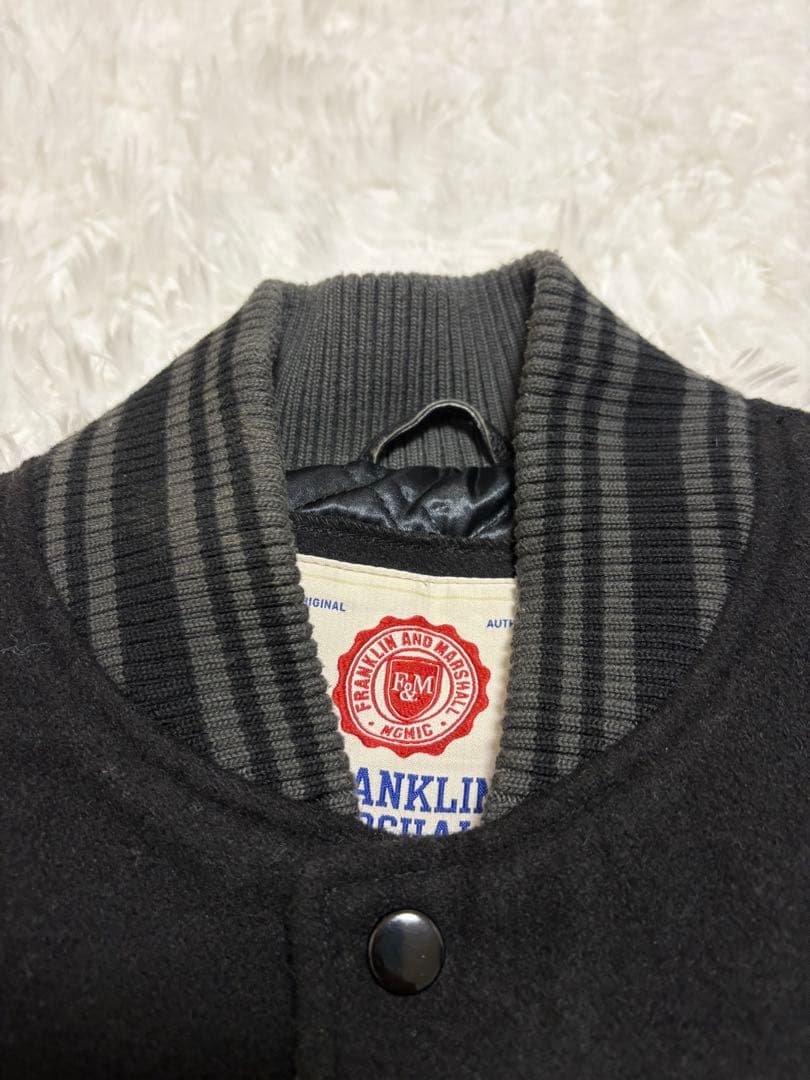 N*…様 FRANKLIN MARSHALL スタジャン　黒刺繍　袖レザー XL