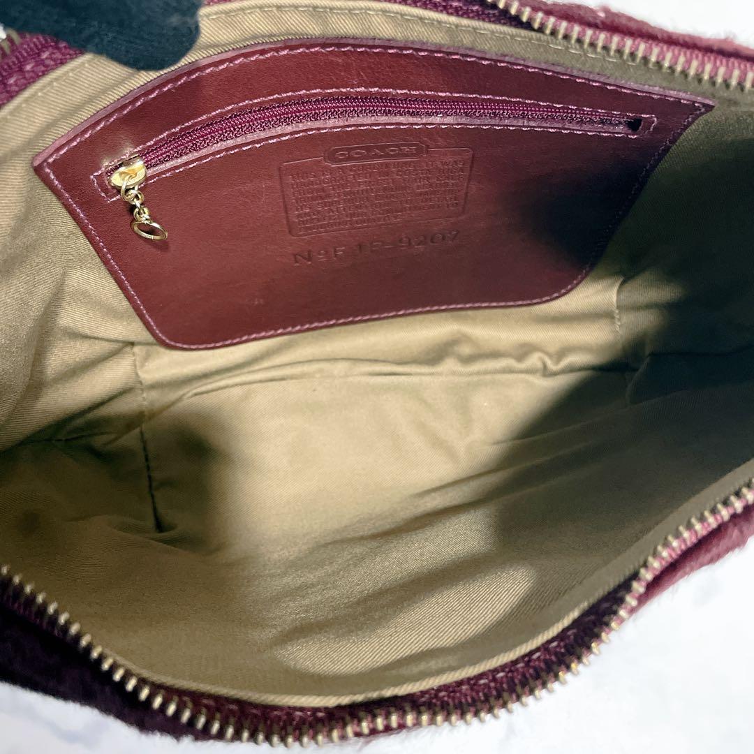 未使用級✨OLD COACH ワンショルダー ハラコ ハーフムーン ボルドー