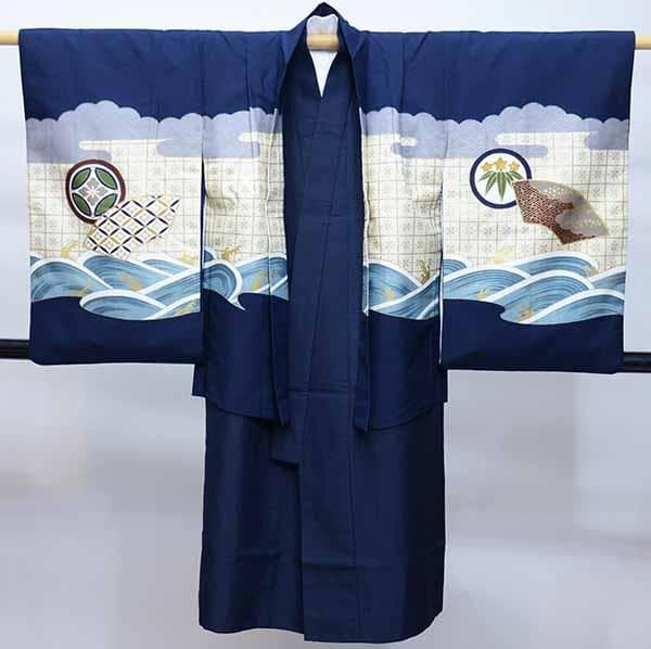 七五三 5歳 羽織 袴 着物フルセット 肩上有り腰上無し NO37695