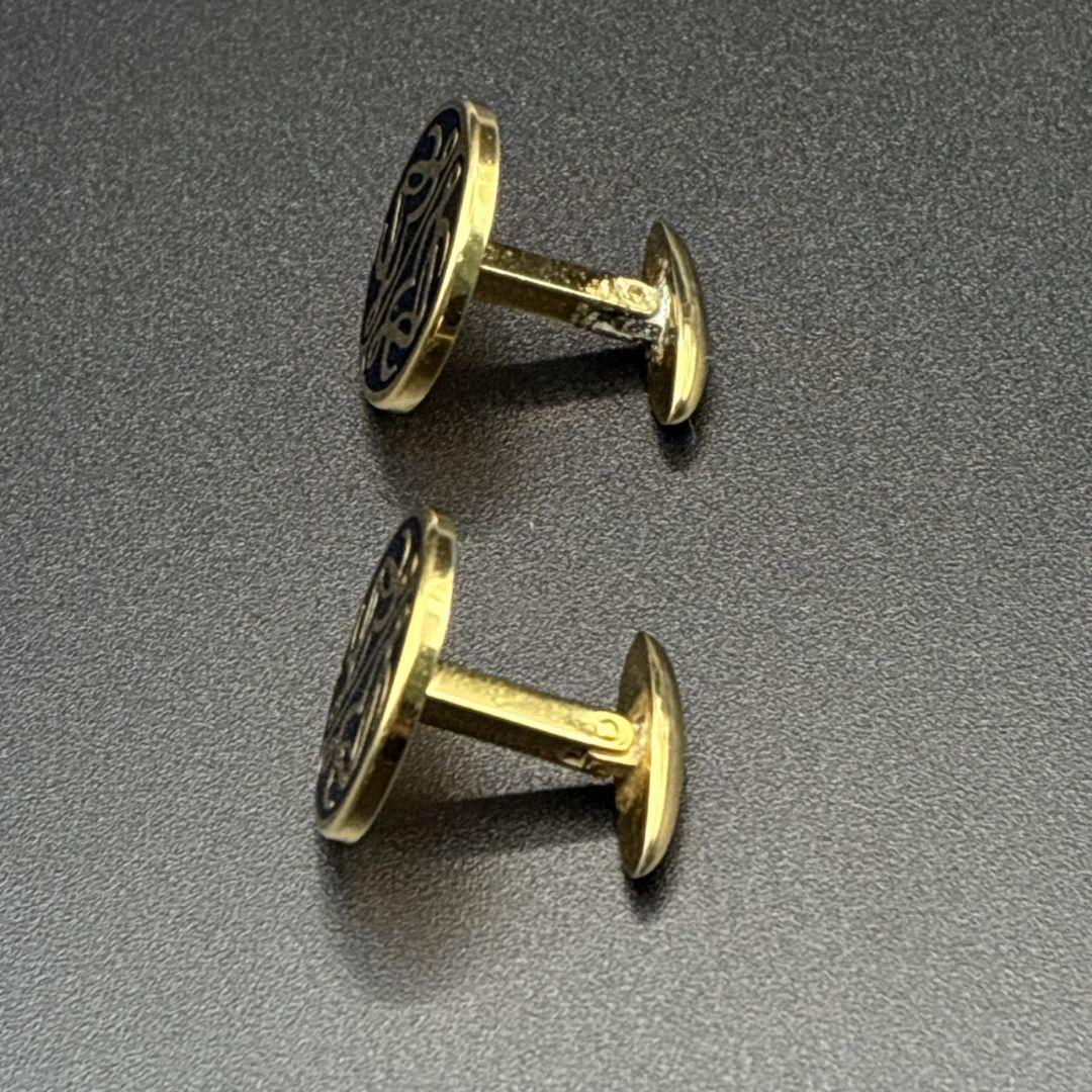 美品✨LOEWE ロエベ カフス カフリンクス アナグラム ゴールド×ブラック