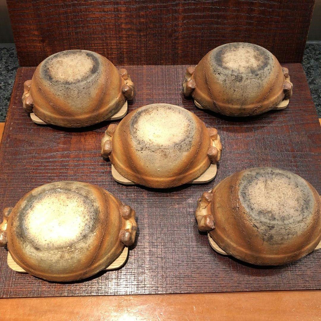 備前　火襷　目玉焼き器