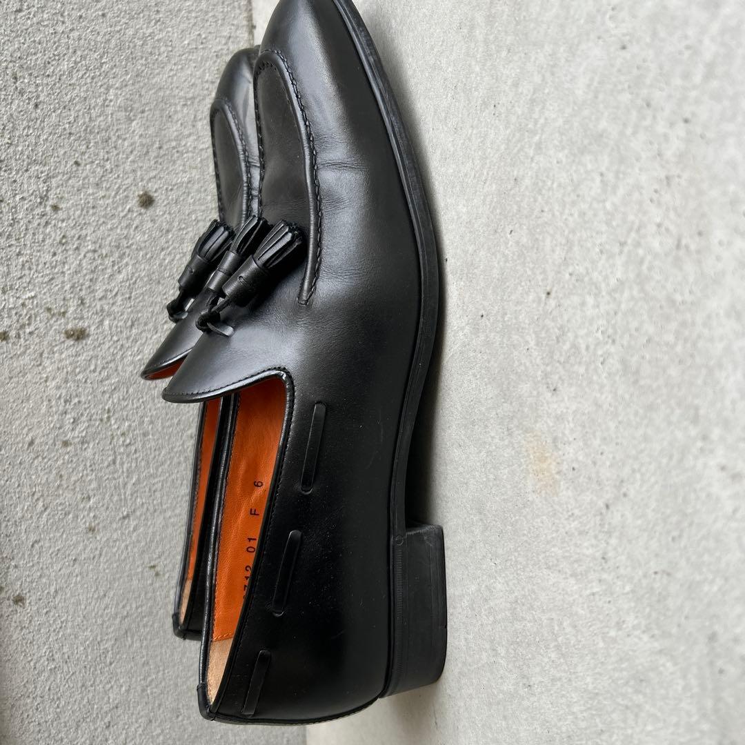 美品　ほぼ未使用　Santoni ブラック タッセルローファー