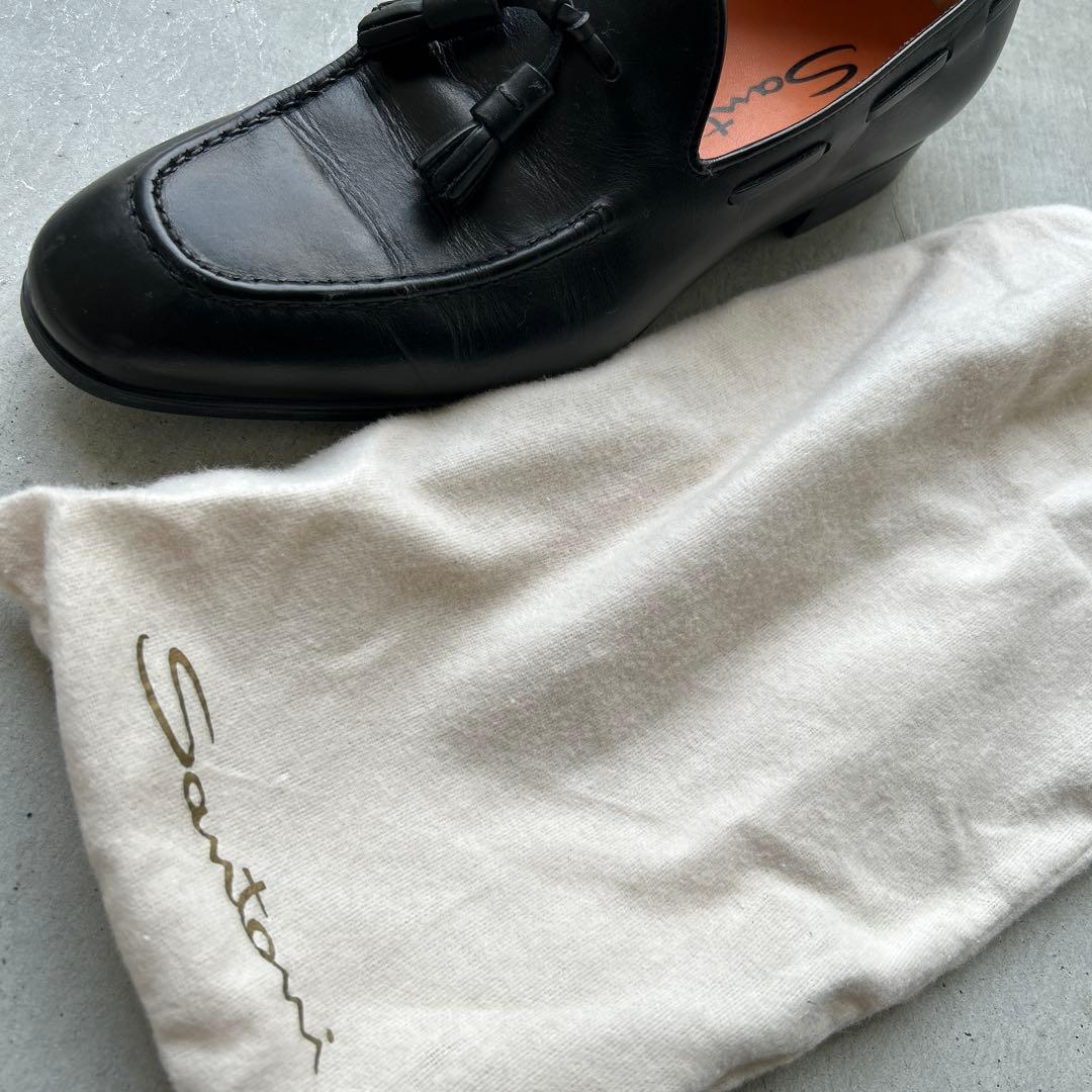 美品　ほぼ未使用　Santoni ブラック タッセルローファー