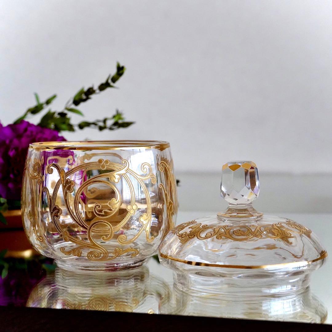 希少★24金彩★美品オールドサンルイ★クリュニー★ボンボニエール★蓋物★小物入れ