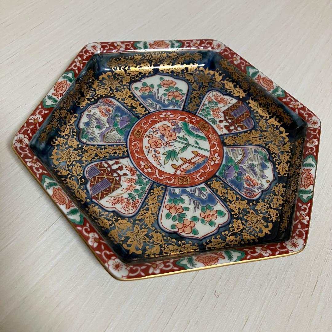 美品 林九郎窯 波佐見焼 六角小皿 5枚セット