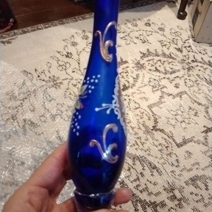 ★SALE★イタリア★T.MURANO GLASS★ガラス★手描き絵付★花瓶★