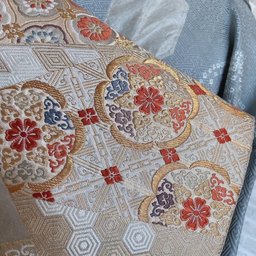 訪問着　フルセット　観世水　鹿の子絞り　金彩　紗綾形地紋　入学式　卒業式　L1