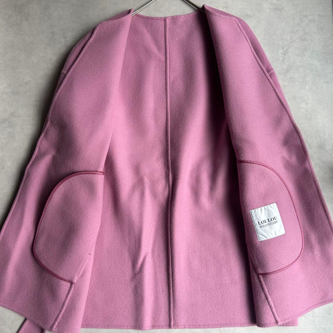 ルルウィルビー 24AW シャルムビーバーリバーミドルコート マフラー ベルト