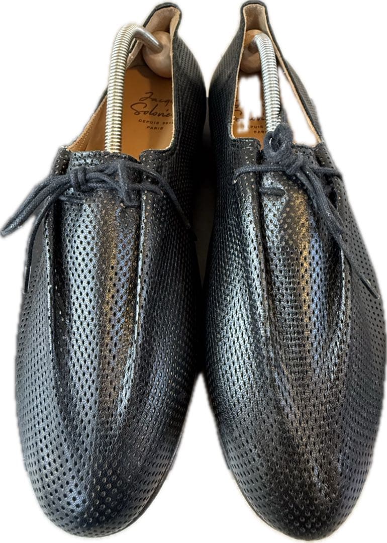 jacques soloviereブラックメッシュドレスシューズ