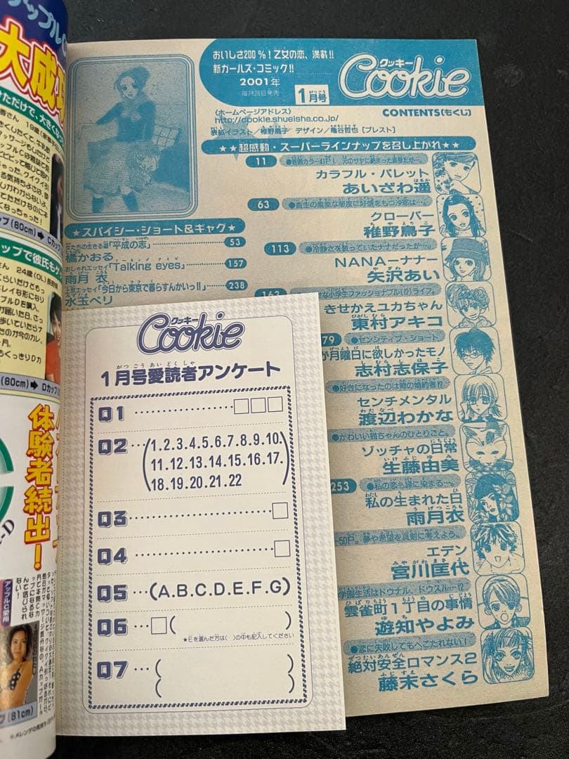 激レア！！Cookie クッキー 2001年1月号 矢沢あい NANA/ナナ