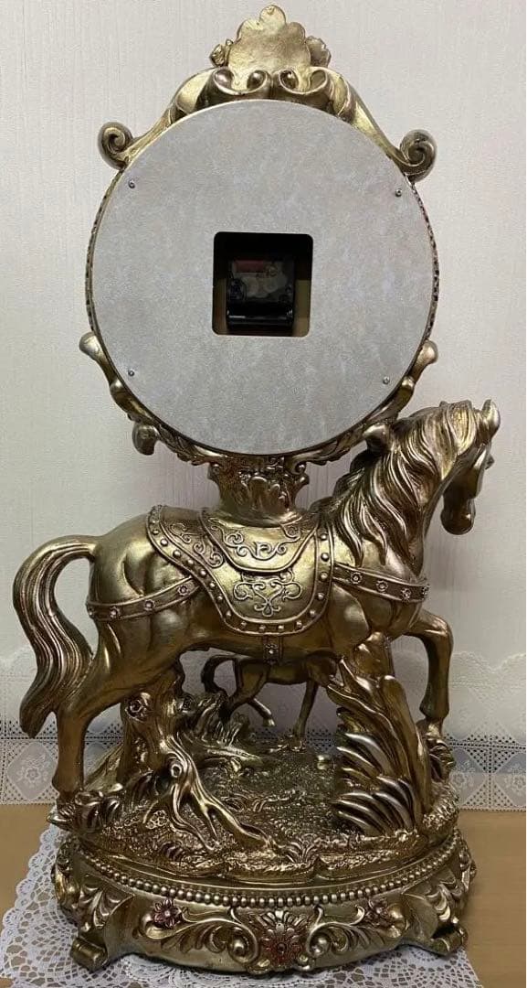 最終値下げ‼️*785　QUARTZ LISHENG 置き時計　馬の親子