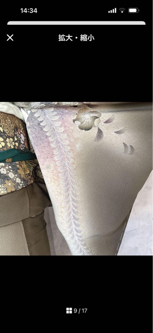 訪問着フルセット　未使用　辻ヶ花　着物　正絹　ブラウン