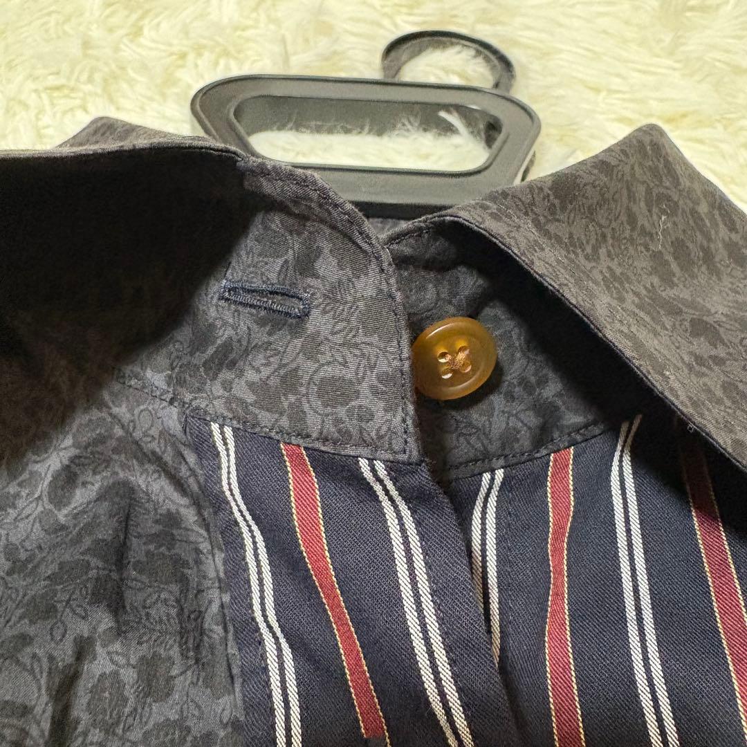 ヴィヴィアンウエストウッド 変形シャツ ブラウス 花柄 ストライプ柄