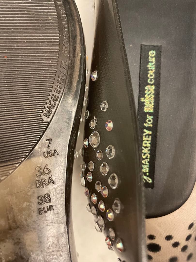 美品 USA7 メリッサ Melissa スワロフスキー パンプス