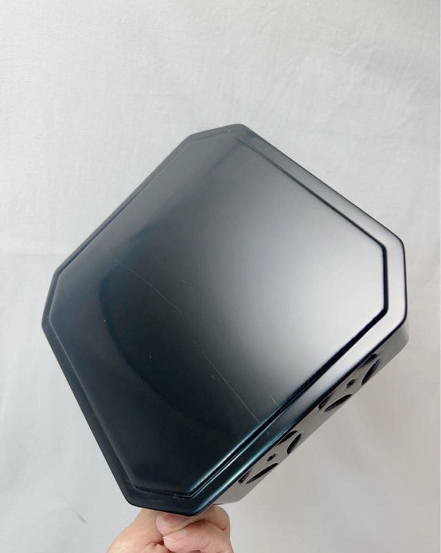 美品 懐石道具 塗師 助田宗明作 木製黒真塗 七宝透 5段縁高重 利休好写 共箱