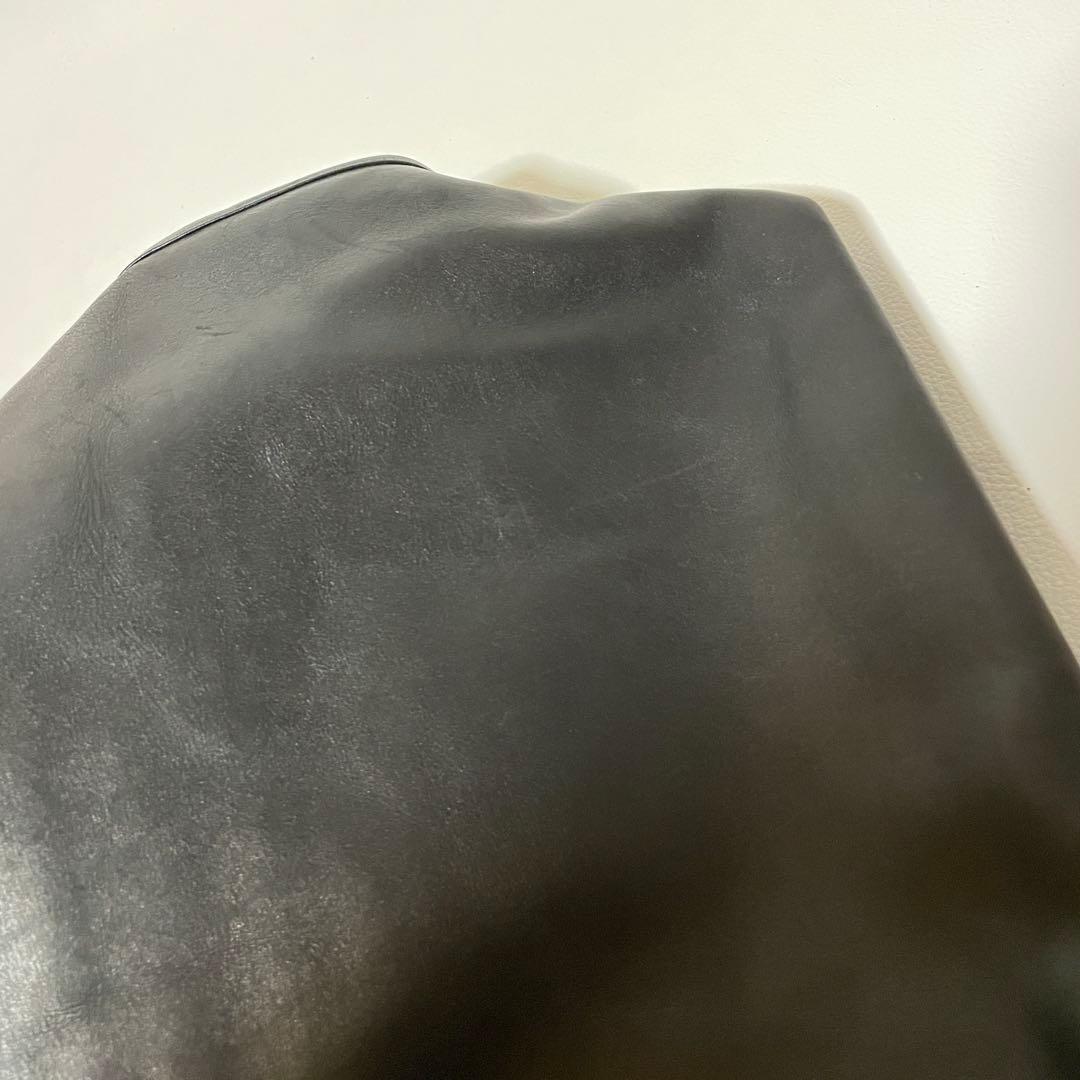 【良品】GUCCI グッチ　ショルダーバッグ　オールレザー　バンブー　ブラック