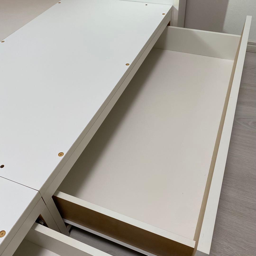 ダブル棚付引出し付ベッドフレーム(アザン アサヒキ25) ニトリ