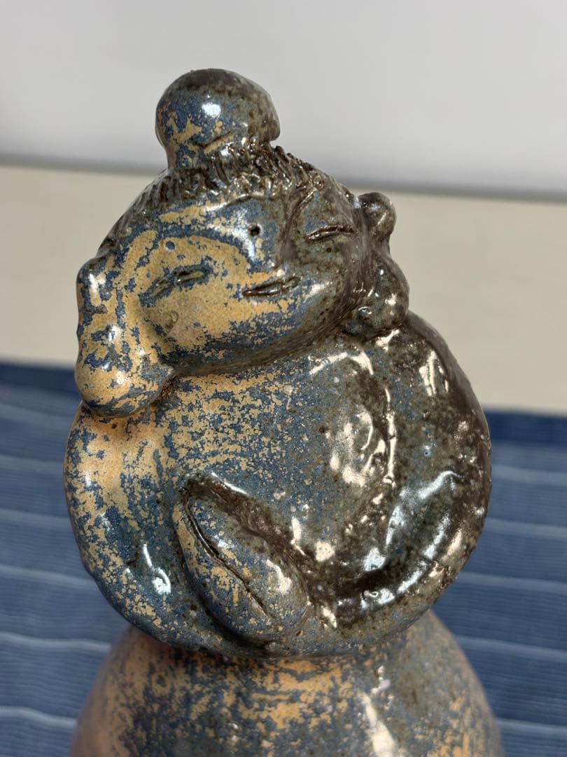 青灰色 陶器の人形 2点セット