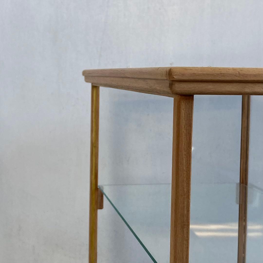 MILK　古い木製 小振り ガラスケース 2段 卓上ショーケース 扉なし