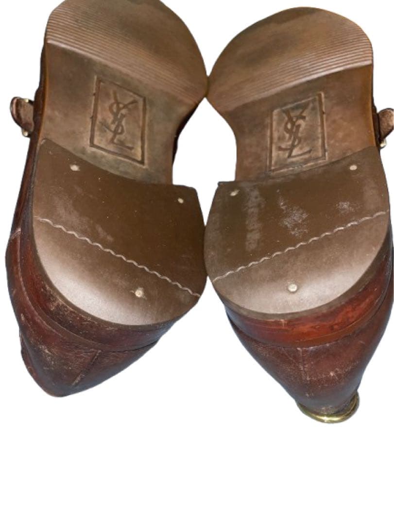 銘品ヴィンテージ【イヴ・サンローラン YSL】キルトローファーレザーシューズ